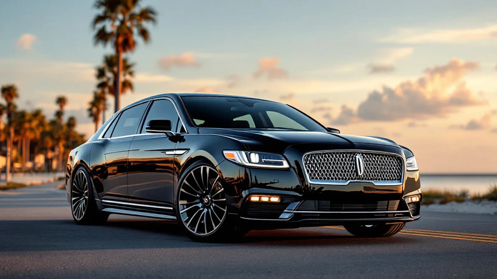 Representative illustration of the Sedan class (Lincoln Continental or similar), not a photo of the assigned vehicle